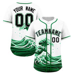 Custom White Wave Graffiti Pattern Baseball Jersey | BuyFootballJersey