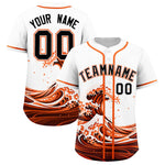 Custom White Wave Graffiti Pattern Baseball Jersey | BuyFootballJersey