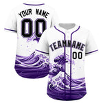 Custom White Wave Graffiti Pattern Baseball Jersey | BuyFootballJersey