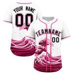 Custom White Wave Graffiti Pattern Baseball Jersey | BuyFootballJersey