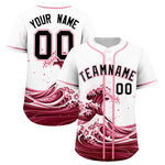 Custom White Wave Graffiti Pattern Baseball Jersey | BuyFootballJersey