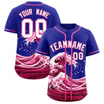 Custom Royal Wave Graffiti Pattern Baseball Jersey | BuyFootballJersey
