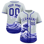 Custom Silver Wave Graffiti Pattern Baseball Jersey | BuyFootballJersey