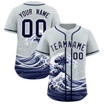 Custom Silver Wave Graffiti Pattern Baseball Jersey | BuyFootballJersey