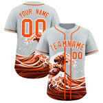 Custom Silver Wave Graffiti Pattern Baseball Jersey | BuyFootballJersey