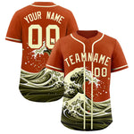 Custom Texas Orange Wave Graffiti Pattern Baseball Jersey | BuyFootballJersey