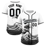 Custom White Wave Graffiti Pattern Baseball Jersey | BuyFootballJersey