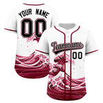 Custom White Wave Graffiti Pattern Baseball Jersey | BuyFootballJersey