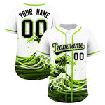 Custom White Wave Graffiti Pattern Baseball Jersey | BuyFootballJersey