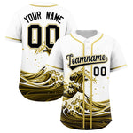 Custom White Wave Graffiti Pattern Baseball Jersey | BuyFootballJersey