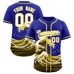 Custom Royal Wave Graffiti Pattern Baseball Jersey | BuyFootballJersey