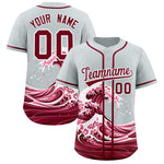 Custom Silver Wave Graffiti Pattern Baseball Jersey | BuyFootballJersey