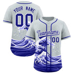 Custom Silver Wave Graffiti Pattern Baseball Jersey | BuyFootballJersey
