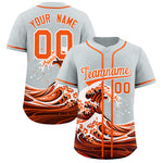 Custom Silver Wave Graffiti Pattern Baseball Jersey | BuyFootballJersey