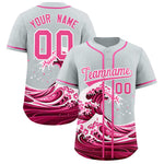 Custom Silver Wave Graffiti Pattern Baseball Jersey | BuyFootballJersey