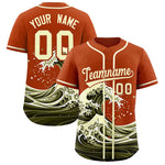 Custom Texas Orange Wave Graffiti Pattern Baseball Jersey | BuyFootballJersey
