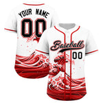 Custom White Wave Graffiti Pattern Baseball Jersey | BuyFootballJersey