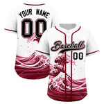 Custom White Wave Graffiti Pattern Baseball Jersey | BuyFootballJersey