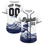 Custom White Wave Graffiti Pattern Baseball Jersey | BuyFootballJersey