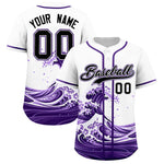 Custom White Wave Graffiti Pattern Baseball Jersey | BuyFootballJersey