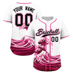 Custom White Wave Graffiti Pattern Baseball Jersey | BuyFootballJersey