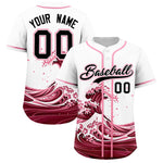 Custom White Wave Graffiti Pattern Baseball Jersey | BuyFootballJersey