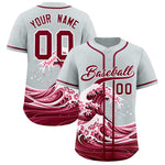 Custom Silver Wave Graffiti Pattern Baseball Jersey | BuyFootballJersey