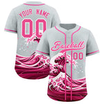 Custom Silver Wave Graffiti Pattern Baseball Jersey | BuyFootballJersey