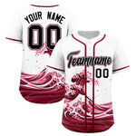 Custom White Wave Graffiti Pattern Baseball Jersey | BuyFootballJersey