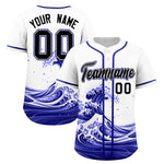 Custom White Wave Graffiti Pattern Baseball Jersey | BuyFootballJersey