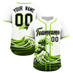 Custom White Wave Graffiti Pattern Baseball Jersey | BuyFootballJersey
