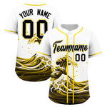 Custom White Wave Graffiti Pattern Baseball Jersey | BuyFootballJersey