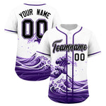 Custom White Wave Graffiti Pattern Baseball Jersey | BuyFootballJersey