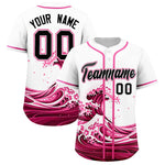 Custom White Wave Graffiti Pattern Baseball Jersey | BuyFootballJersey