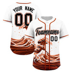 Custom White Wave Graffiti Pattern Baseball Jersey | BuyFootballJersey