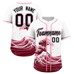 Custom White Wave Graffiti Pattern Baseball Jersey | BuyFootballJersey