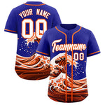 Custom Royal Wave Graffiti Pattern Baseball Jersey | BuyFootballJersey