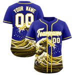 Custom Royal Wave Graffiti Pattern Baseball Jersey | BuyFootballJersey