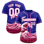 Custom Royal Wave Graffiti Pattern Baseball Jersey | BuyFootballJersey