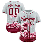 Custom Silver Wave Graffiti Pattern Baseball Jersey | BuyFootballJersey