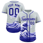 Custom Silver Wave Graffiti Pattern Baseball Jersey | BuyFootballJersey