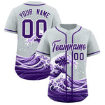 Custom Silver Wave Graffiti Pattern Baseball Jersey | BuyFootballJersey