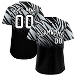 Custom Silver Black Tiger Stripe Gradient Animal Print Personalized Team Shirt Baseball Jersey | BuyFootballJersey