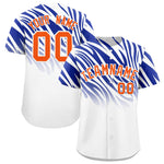Custom Royal White Tiger Stripe Gradient Animal Print Personalized Team Shirt Baseball Jersey | BuyFootballJersey