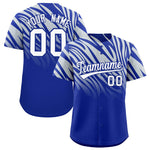 Custom Royal Silver Tiger Stripe Gradient Animal Print Personalized Team Shirt Baseball Jersey | BuyFootballJersey