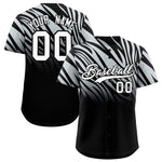 Custom Silver Black Tiger Stripe Gradient Animal Print Personalized Team Shirt Baseball Jersey | BuyFootballJersey