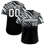 Custom Silver Black Tiger Stripe Gradient Animal Print Personalized Team Shirt Baseball Jersey | BuyFootballJersey