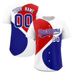 Custom White Red-Royal Color Block Personalized Half Heart Pattern Baseball Jersey | BuyFootballJersey