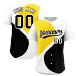 Custom White Gold-Black Color Block Personalized Half Heart Pattern Baseball Jersey | BuyFootballJersey