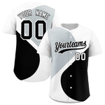 Custom White Silver-Black Color Block Personalized Half Heart Pattern Baseball Jersey | BuyFootballJersey